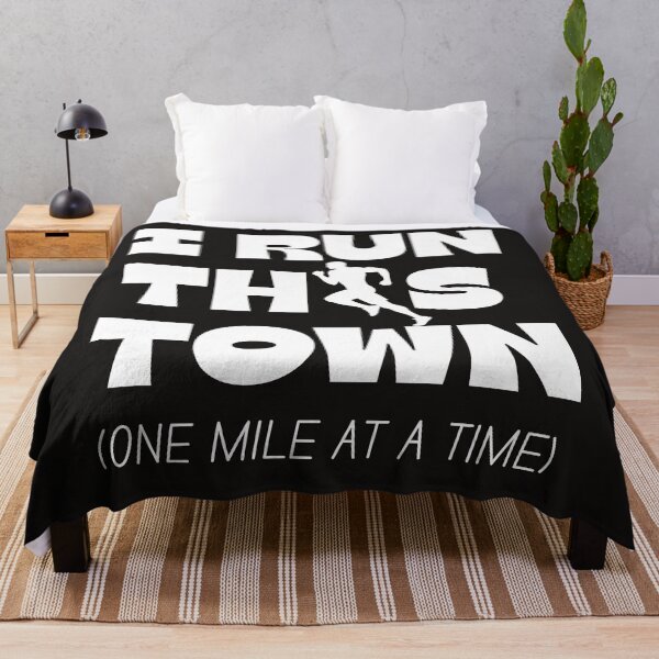 Item preview, I Run This Town | Motivational Running Shirt (One Mile at a Time) designed and sold by GiggleDesign.