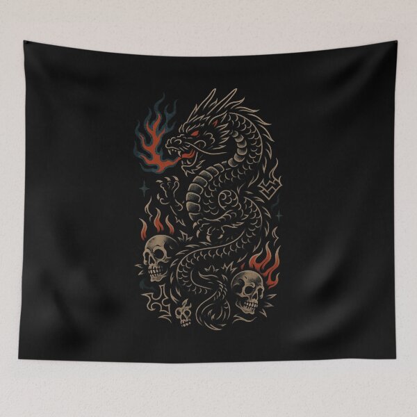 Item preview, Fire-Breathing Dragon and Skulls designed and sold by Enea Kelo.