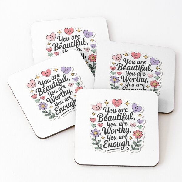 Item preview, you are beautiful you are worthy you are enough designed and sold by Mateusz Majcherek.