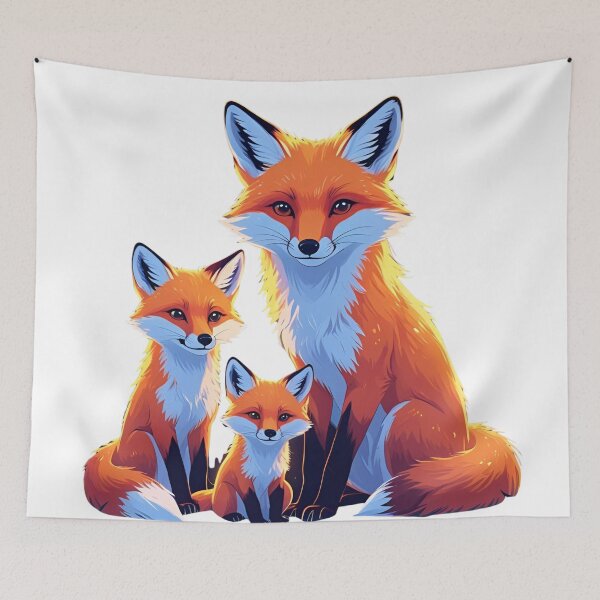 Item preview, Fox Family – Whimsical Woodland Animal Illustration designed and sold by NeonBeast Studio.