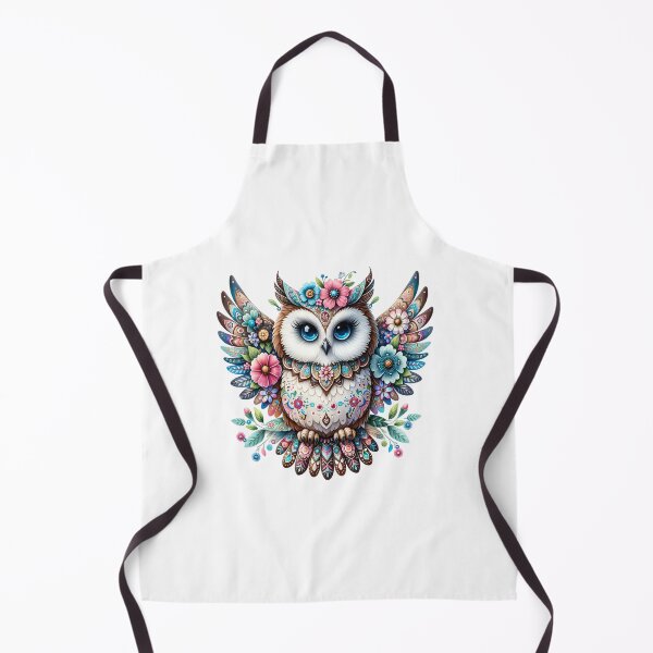 Item preview, Beautiful colored fantasy owl with flowers designed and sold by LoneAngel.