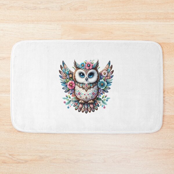 Item preview, Beautiful colored fantasy owl with flowers designed and sold by LoneAngel.