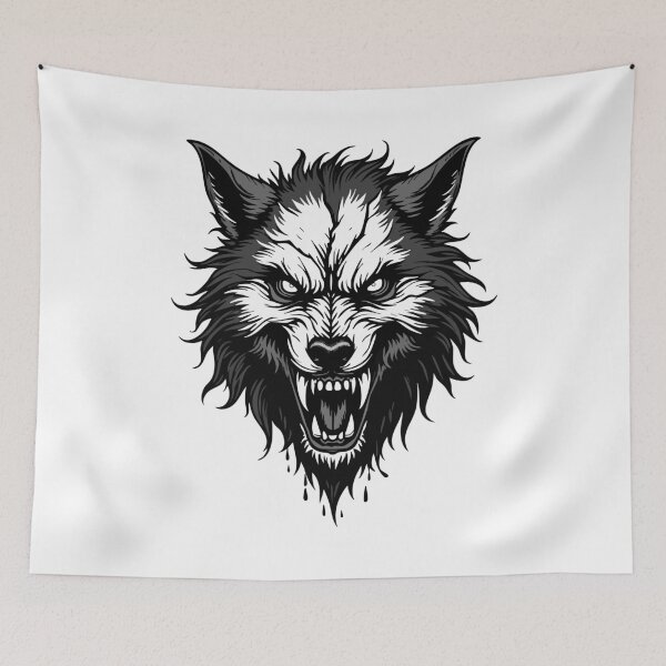 Item preview, Aggressive Wolf Head – Threatening Wolf Head designed and sold by Hans-Design.