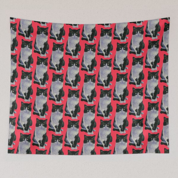 Item preview, Black and white cat designed and sold by MiKaBerlin.