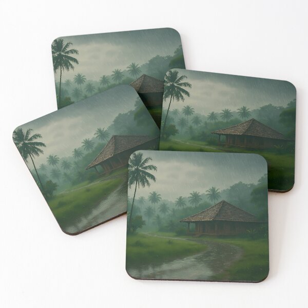 Item preview, Escapada tropical lluviosa: arte mural natural designed and sold by Istyak7.