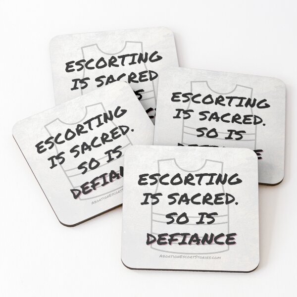 Item preview, Escorting Is Sacred. So Is Defiance – Clinic Escort Statement Gear light background designed and sold by AbortionEscorts.
