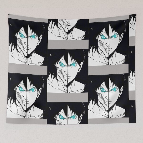 Item preview, Anime Split Face: Intense Duality with Electrifying Blue Eyes designed and sold by AntonioPolivka7.