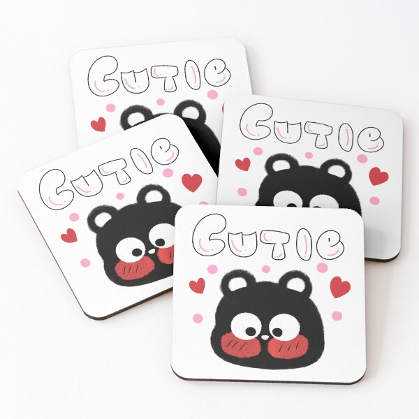 Item preview, Cute Bear Face with Blush and Hearts | Kawaii Cutie Illustration designed and sold by Daydreamstudio96.