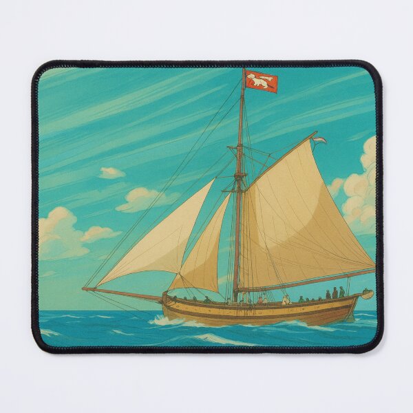 Item preview, Breton Sailing Ship with Saint-Malo Flag designed and sold by Bao Côr.