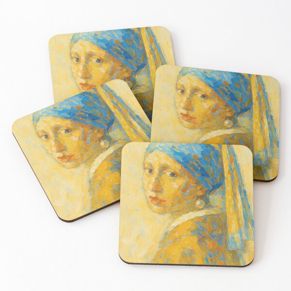 Item preview, Abstract Girl with a Pearl Earring – Modern Brushstroke Art designed and sold by TheAbayArt.