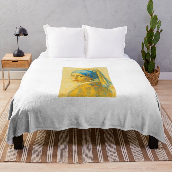 Item preview, Abstract Girl with a Pearl Earring – Modern Brushstroke Art designed and sold by TheAbayArt.