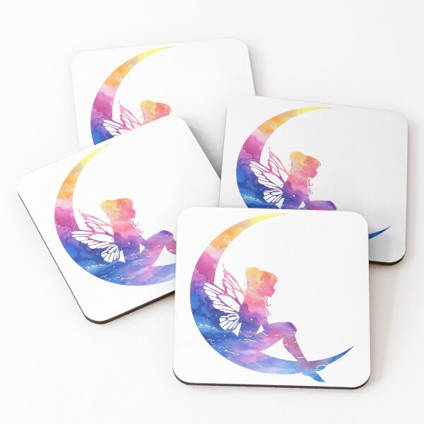 Item preview, Watercolor Fairy on a Crescent Moon designed and sold by Coastal-Designs.