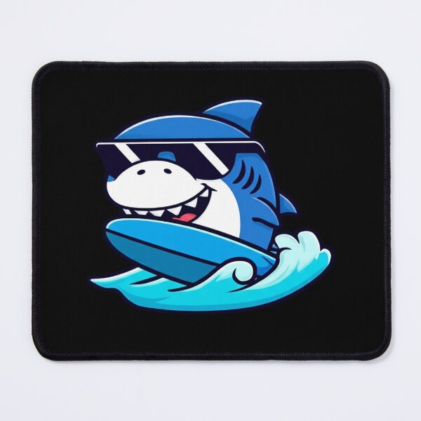 Item preview, Funny Kawaii Chibi Shark Surfer with Sunglasses – Cute Summer Beach Design designed and sold by ColorSplash123.