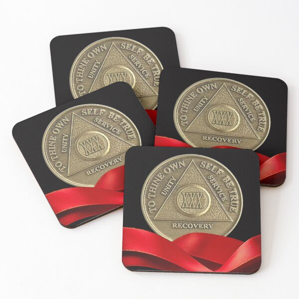Item preview, 30 Year Recovery Coin Red Ribbon designed and sold by ApexDesigners.