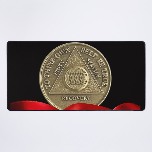 Item preview, 30 Year Recovery Coin Red Ribbon designed and sold by ApexDesigners.