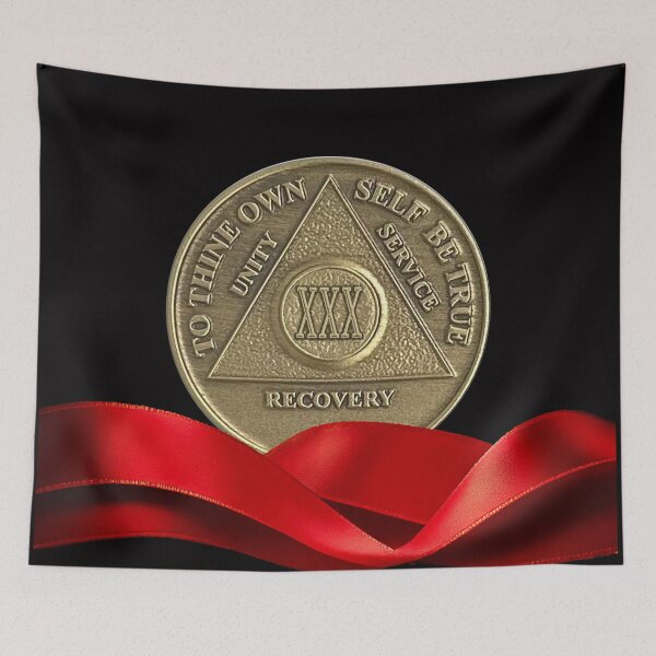 Item preview, 30 Year Recovery Coin Red Ribbon designed and sold by ApexDesigners.