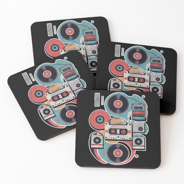 Item preview, Vintage Retro style cassette tape recorder vinyl record designed and sold by Tattoo-Shirt Designer .