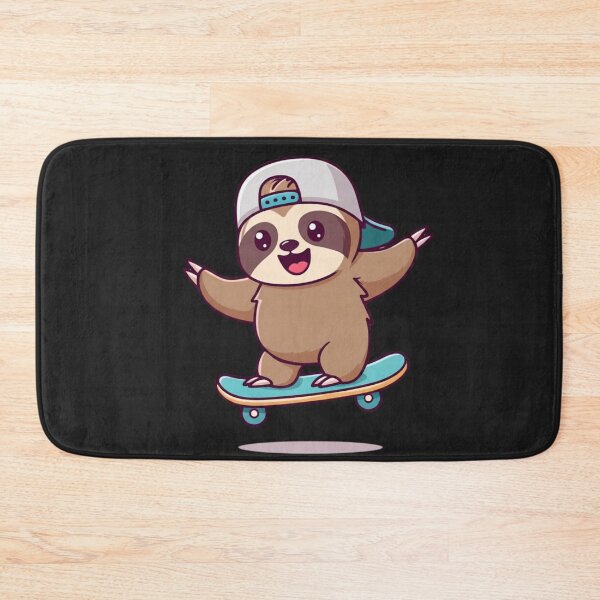 Item preview, Kawaii Chibi Sloth Skater – Cute Funny Skateboarding Animal Design designed and sold by ColorSplash123.