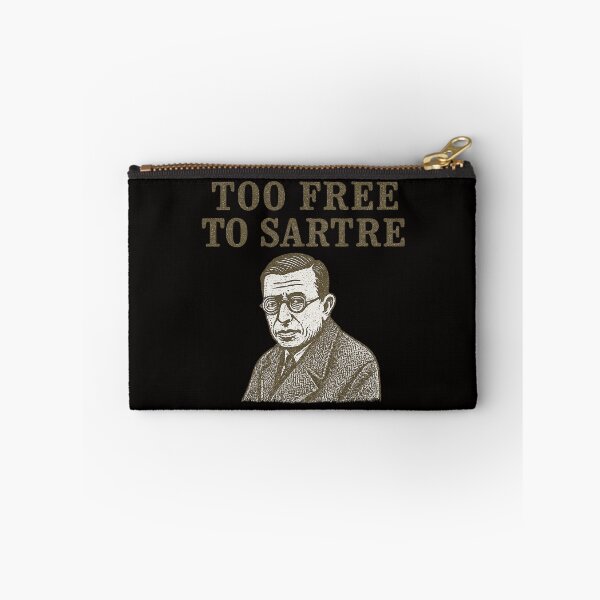 Item preview, Too Free to Sartre – Typewriter Style Jean-Paul Sartre T-Shirt designed and sold by Overthinkers Anonymous.