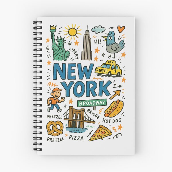 Item preview, New York City Travel Doodle – Cute NYC Aesthetic Art designed and sold by SnapLabDesigns.