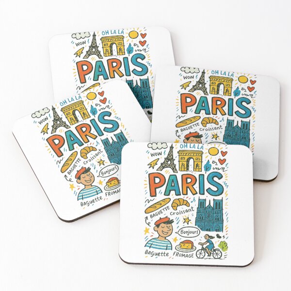 Item preview, Paris Travel Doodle Illustration – Cute French Aesthetic Art designed and sold by SnapLabDesigns.