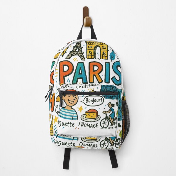 Item preview, Paris Travel Doodle Illustration – Cute French Aesthetic Art designed and sold by SnapLabDesigns.