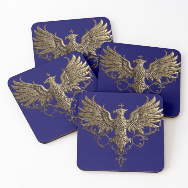 Item preview, Golden Metal Eagle with Celtic Ornaments Art Print for home Decor and accessories, Viking t-shirt design  designed and sold by TheGaliyaStudio.