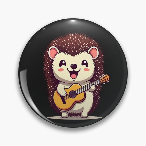 Artikelvorschau, Chibi Kawaii Igel Musiker – Niedliches Gitarre spielendes Tierdesign entworfen und verkauft von ColorSplash123.