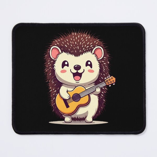 Artikelvorschau, Chibi Kawaii Igel Musiker – Niedliches Gitarre spielendes Tierdesign entworfen und verkauft von ColorSplash123.
