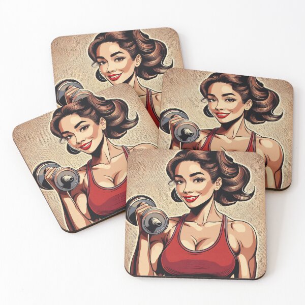 Item preview, Woman Lifting Weights Vintage Poster  designed and sold by FlosArtPrintShop.