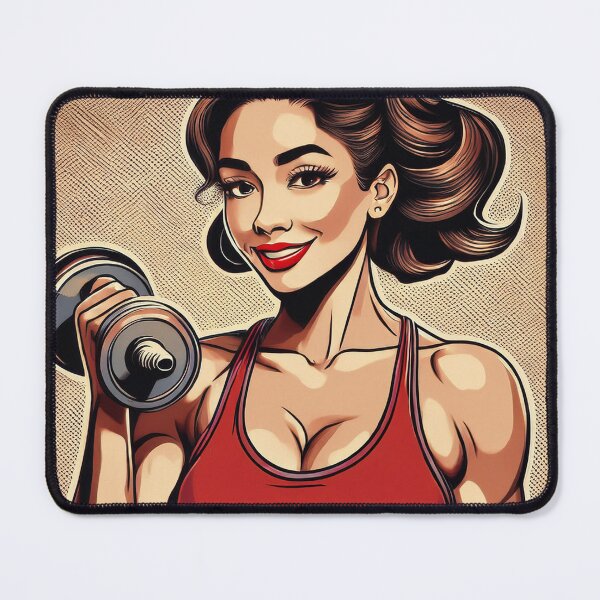 Item preview, Woman Lifting Weights Vintage Poster  designed and sold by FlosArtPrintShop.