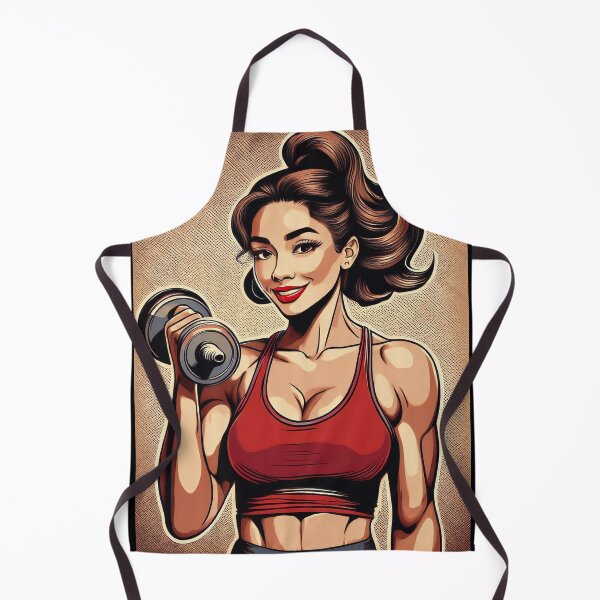 Item preview, Woman Lifting Weights Vintage Poster designed and sold by FlosArtPrintShop.