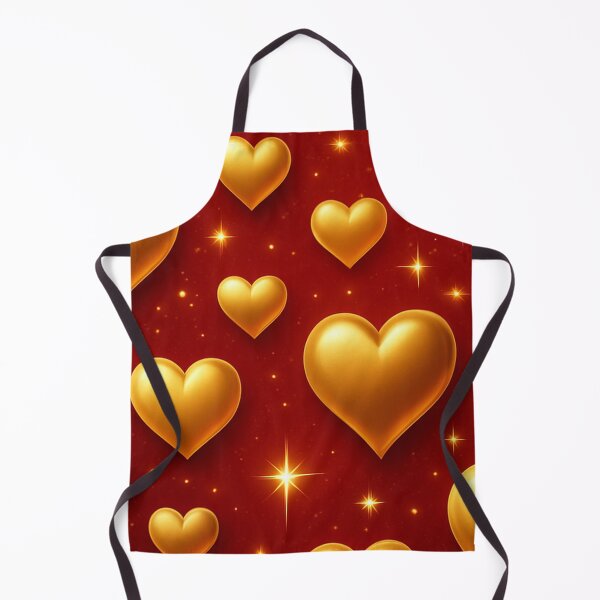 Item preview, Golden Hearts on Red with Stars designed and sold by DigitalGemArt.