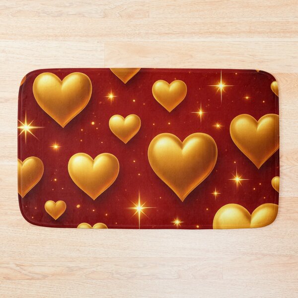 Item preview, Golden Hearts on Red with Stars designed and sold by DigitalGemArt.
