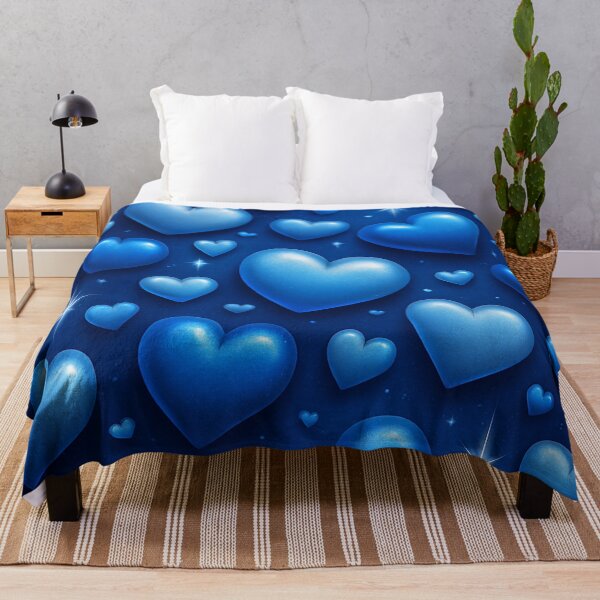 Item preview, Blue Hearts with Shining Stars designed and sold by DigitalGemArt.