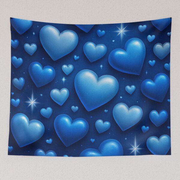 Item preview, Blue Hearts with Shining Stars designed and sold by DigitalGemArt.