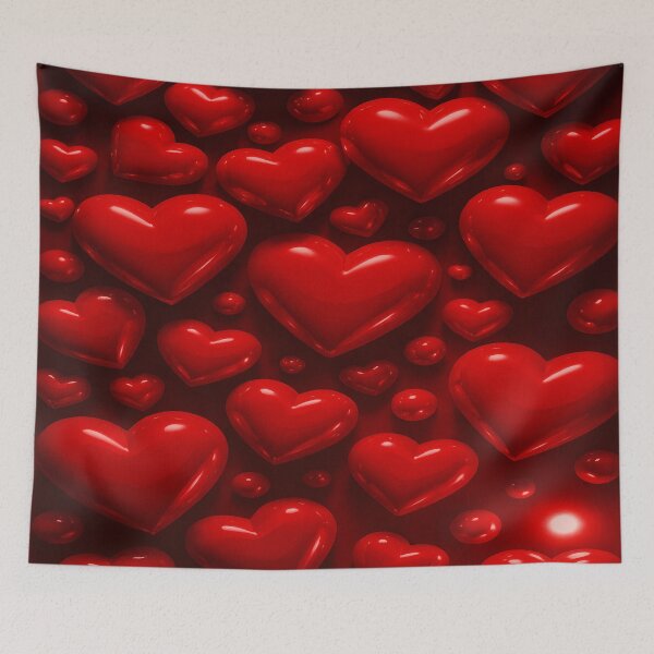 Item preview, Radiant Red Hearts Bubble Pattern designed and sold by DigitalGemArt.