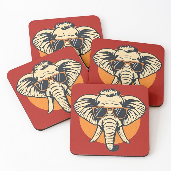 Item preview, Retro Elephant with Sunglasses Jungle Style designed and sold by 95kinimoD.