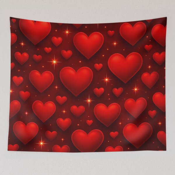 Item preview, Red Hearts with Shining Stars designed and sold by DigitalGemArt.