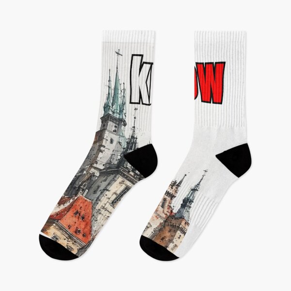 Item preview, Vintage Krakow Skyline Art – Polish Charm in Retro Watercolors designed and sold by Ditstyle.