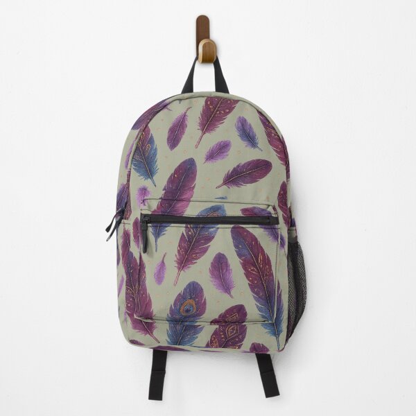 Item preview, Boho Feather Pattern – Purple & Blue Watercolor Design designed and sold by Rikaura.