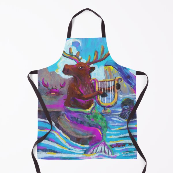 Item preview, moose with a mermaid tail playing the harp designed and sold by guilhernunes.