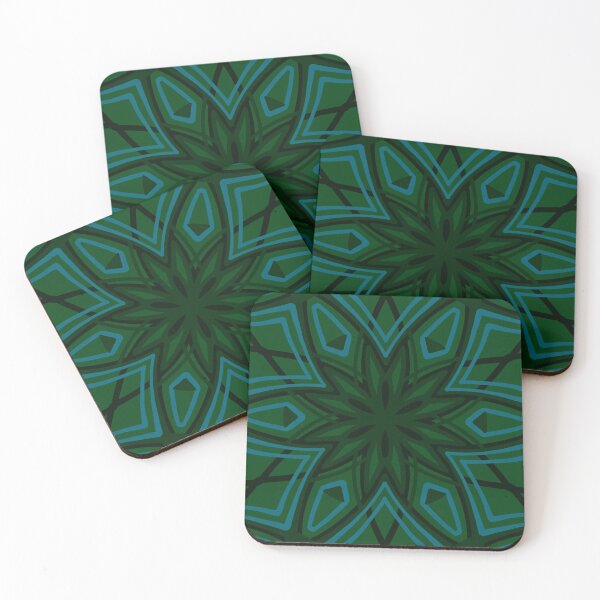 Item preview, Elegant Stylized Snowflakes - deep green designed and sold by Dawn Anthes.