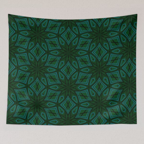 Item preview, Elegant Stylized Snowflakes - deep green designed and sold by Dawn Anthes.