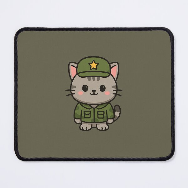 Item preview, Kawaii Military Cat – Cute Soldier Kitten Cartoon Design designed and sold by SwiftPaws Studio.