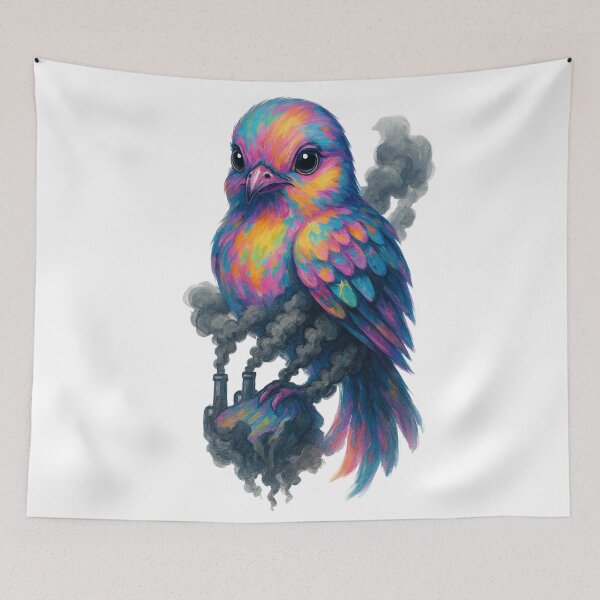Item preview, Bird & Smoke – Environmental Pollution Awareness Art designed and sold by AddictiveDesign.