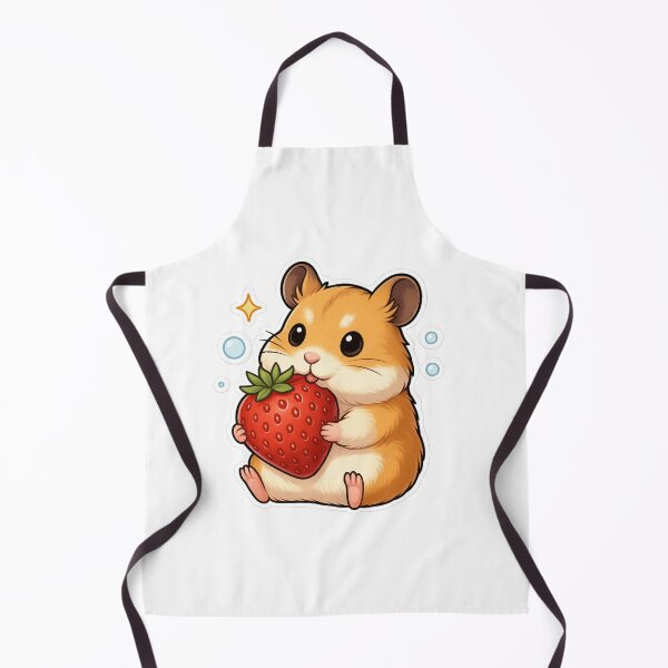 Item preview, Kawaii Hamster Eating Strawberry – Cute Chubby Animal Illustration designed and sold by Minimochi Art.