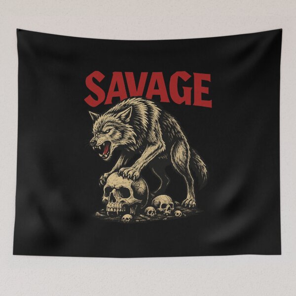 Item preview, Savage Wolf Skull Artwork – Fierce Wild Beast Design designed and sold by Trendora Studio.