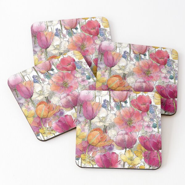 Item preview, Tulip Muscar Line Drawing Watercolor designed and sold by Tina Veenstra.