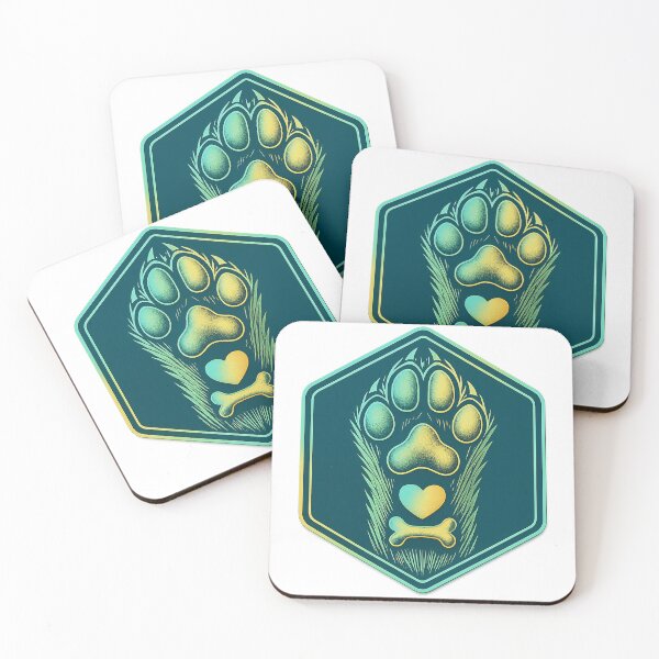 Item preview, Anatomical Holographic Paw Heart – Minimalist Hex-Art Sticker designed and sold by TONSNAP.